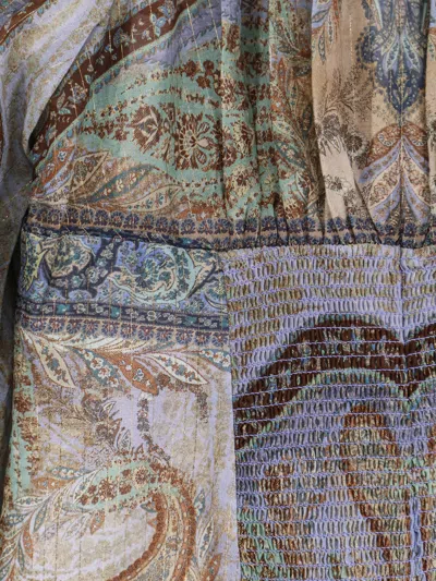 Zimmermann Wanderlust Multicolor Crewneck Mini Dress With Puffed Long Sleeves And All-over Print In Cotton And  In Blue