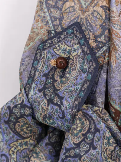 Zimmermann Wanderlust Multicolor Shirt With Classic Collar And All-over Print In Silk Woman In Multi