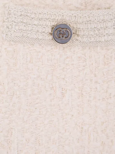 Gucci Wool And Cotton Blend Cardigan In White
