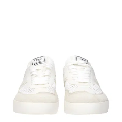 Chloé Chloe Women Sneakers Kick In Mesh E Pelle Scamosciata In White
