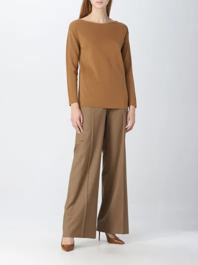 Max Mara Studio Basic Virgin Wool Sweater In Brown