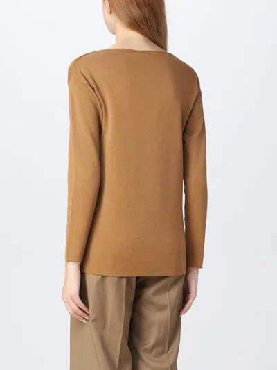 Max Mara Studio Basic Virgin Wool Sweater In Brown