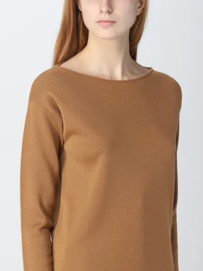 Max Mara Studio Basic Virgin Wool Sweater In Brown