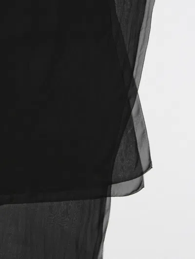 Max Mara Silk Scarf In Black