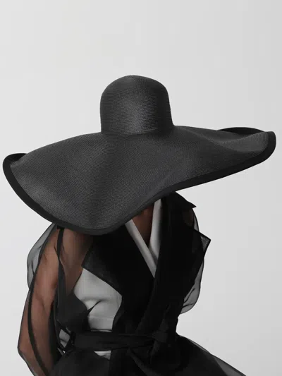 Max Mara Robert Textile Paper Hat In Black