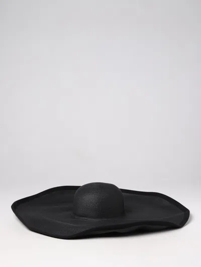 Max Mara Robert Textile Paper Hat In Black
