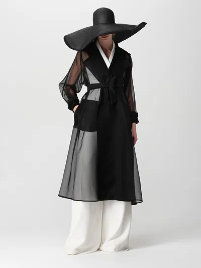 Max Mara Robert Textile Paper Hat In Black