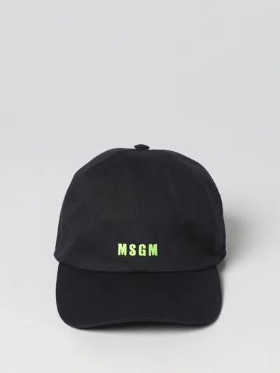 Msgm Hat In Cotton In Black