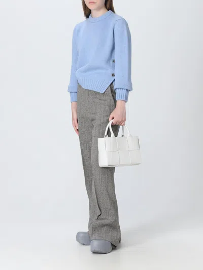 Bottega Veneta Pants In Silk And Viscose In Gray