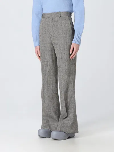 Bottega Veneta Pants In Silk And Viscose In Gray