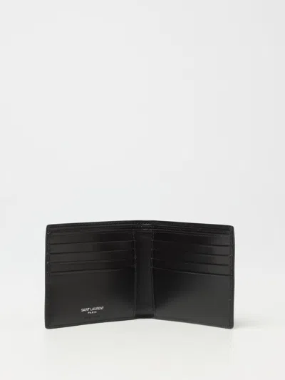 Saint Laurent Cassandre Leather Wallet In Black