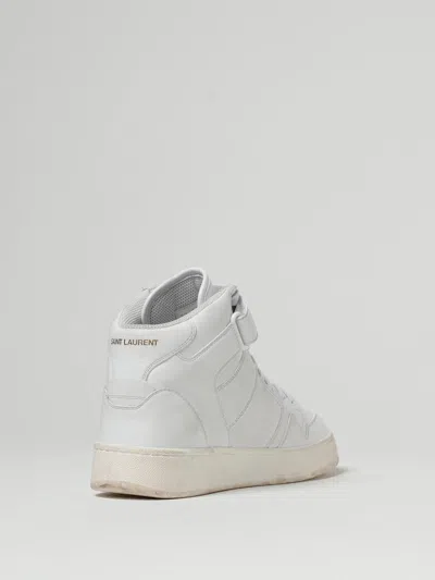 Saint Laurent Lax Sneakers In Washed-out Effect Leather In White