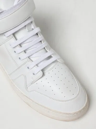 Saint Laurent Lax Sneakers In Washed-out Effect Leather In White