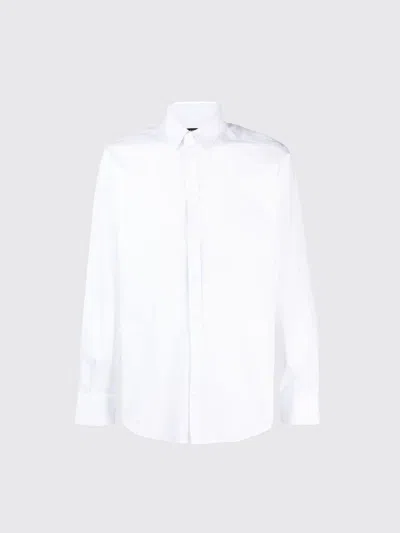 Dolce & Gabbana Slim Fit Long-sleeved Shirt In Stretch Cotton In White