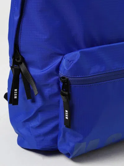 Msgm Backpack In Nylon In Blue