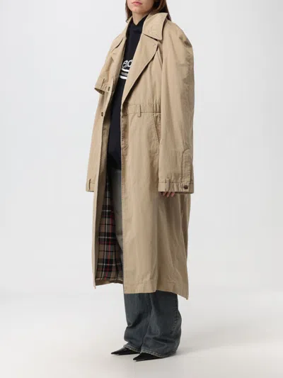 Balenciaga Trench Coat In Cotton In Nude