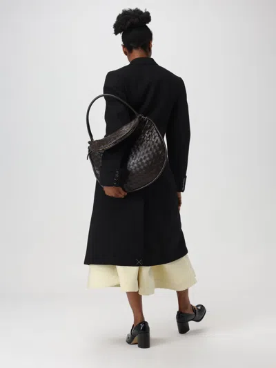 Bottega Veneta Double-breasted Coat In Wool Blend In Black
