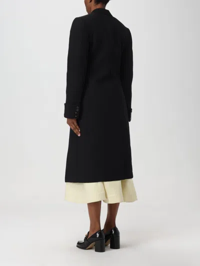 Bottega Veneta Double-breasted Coat In Wool Blend In Black