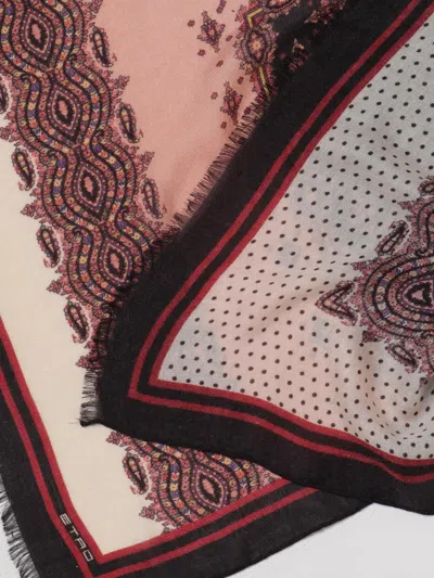 Etro Scarf In Wool And Cashmere Blend In Black