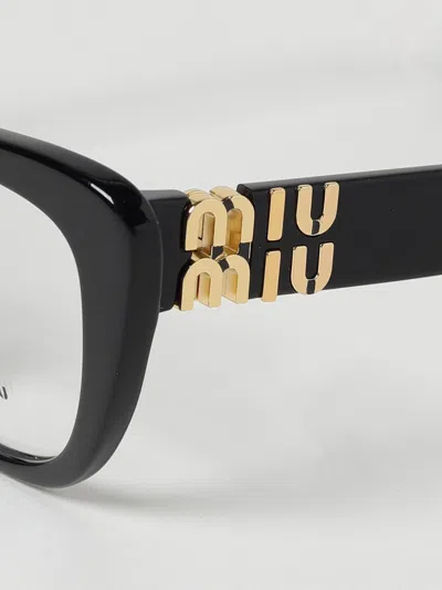 Miu Miu Acetate Eyeglasses With Logo On The Temples In Black