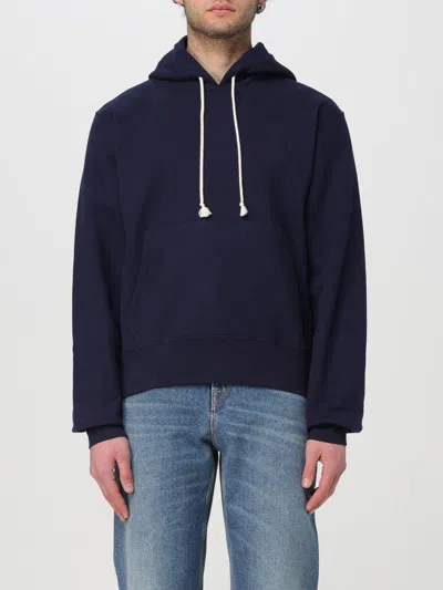 Saint Laurent Midnight Blu Cotton Sweatshirt In Black