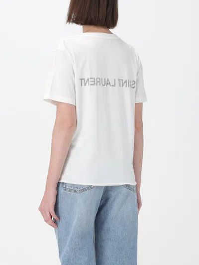 Saint Laurent Reverse Logo-print T-shirt In White