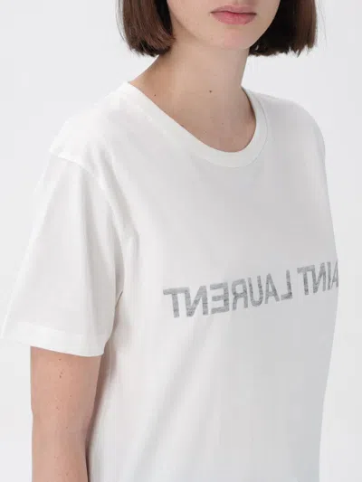 Saint Laurent Reverse Logo-print T-shirt In White