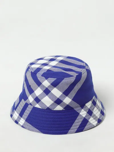 Burberry Check Wool-blend Bucket Hat In Blue