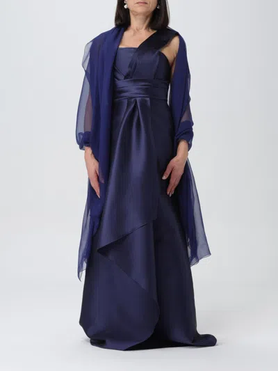 Alberta Ferretti Rectangular Design Scarf In Blue