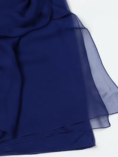 Alberta Ferretti Rectangular Design Scarf In Blue