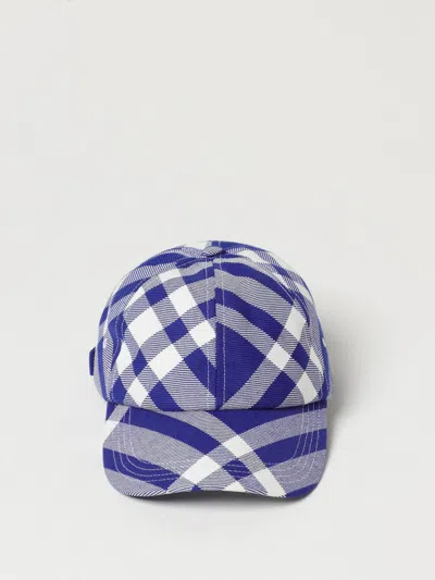 Burberry Check Wool-blend Baseball Cap In Blue