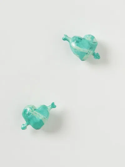 Sunnei Heart-shaped Earrings In Green