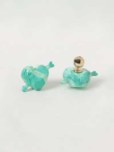 Sunnei Heart-shaped Earrings In Green