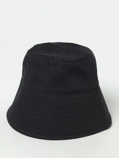 Patou Bucket Hat Cotton Curved Brim In Black