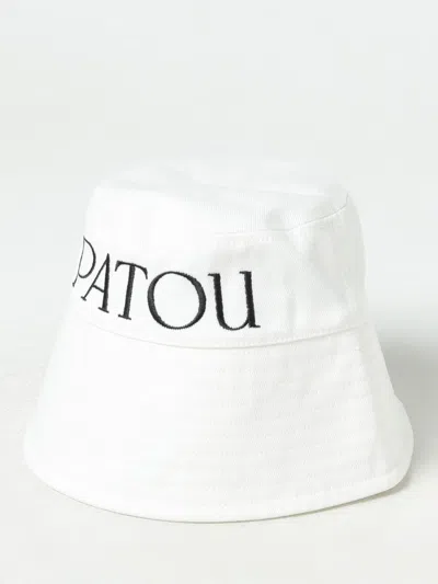 Patou Wide Brim Stitched Design Bucket Hat In Red