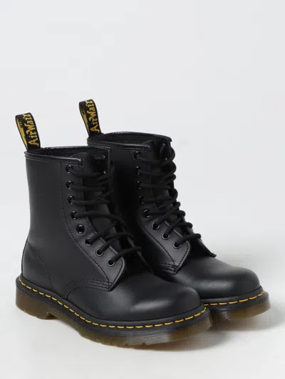 Dr. Martens 1460 Smooth Combat Boots In Black Leather In Black