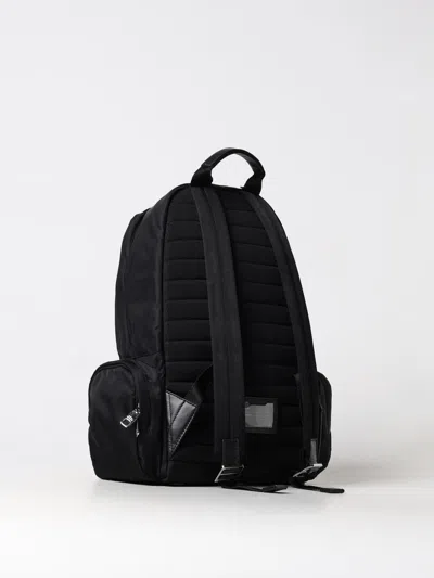 Dolce & Gabbana Sleek Black Backpack With Prominent White Logo Print In Black