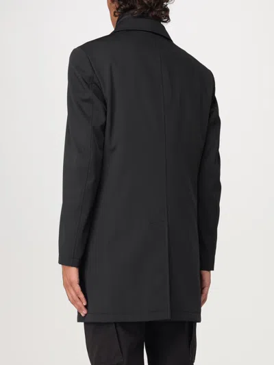 Fay Black Double Polyester Coat In Black