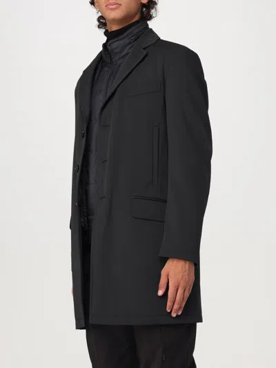 Fay Black Double Polyester Coat In Black