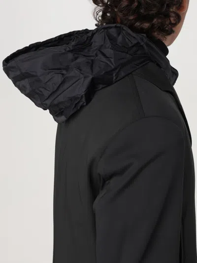 Fay Black Double Polyester Coat In Black