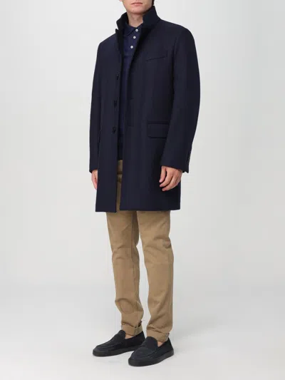 Fay Long-sleeved Coat In Blue