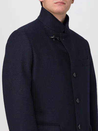 Fay Long-sleeved Coat In Blue