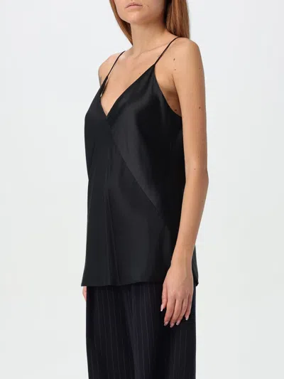 Max Mara Silk Top Relaxed Fit Satin Finish In Gray