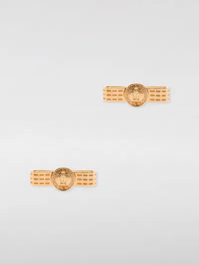Versace Engraved Metal Earrings Design In Gold