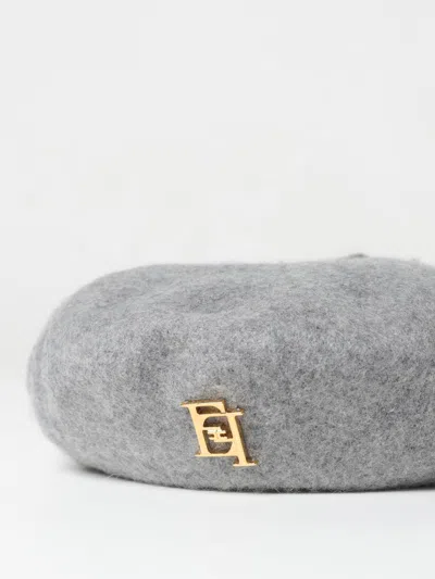 Elisabetta Franchi La Mia Bambina Felt Beret In Gray