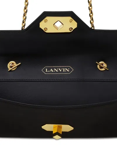 Lanvin Black Solid Clutch In Black