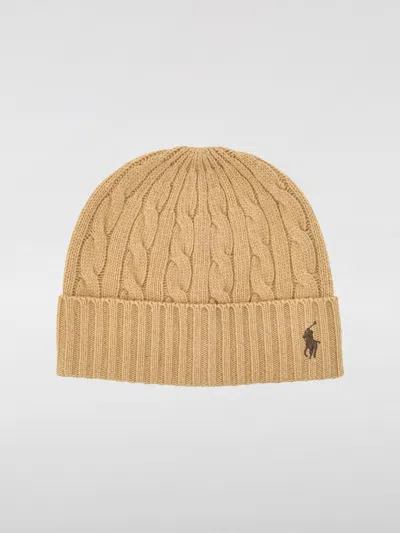 Polo Ralph Lauren Wool Blend Cable Knit Beanie Hat In Neutral