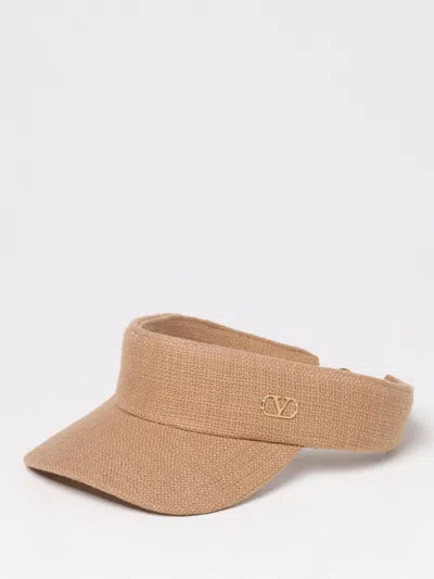 Valentino Garavani Vlogo Signature Sun Visor In Beige O Tan