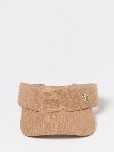 Valentino Garavani Vlogo Signature Sun Visor In Beige O Tan