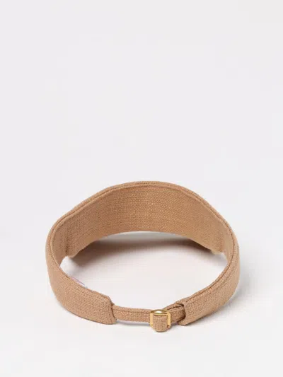 Valentino Garavani Vlogo Signature Sun Visor In Beige O Tan